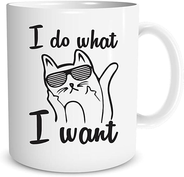 I Do What I Want, Funny Grumpy Cat , Gift for Cat Lovers 11 Oz Coffee Mug