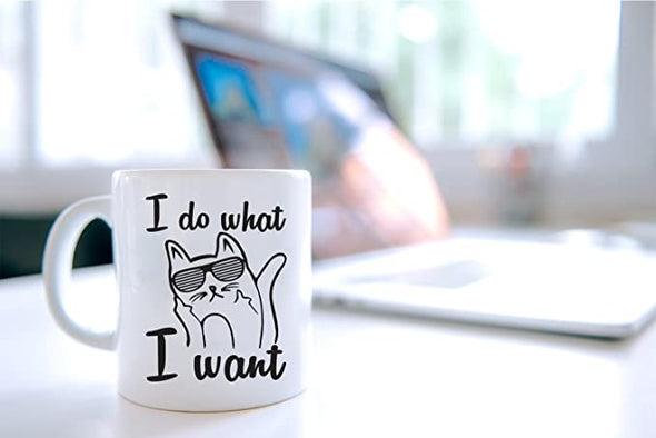 I Do What I Want, Funny Grumpy Cat , Gift for Cat Lovers 11 Oz Coffee Mug