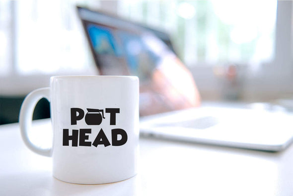 Pot Head - Funny Gag Humor Gift for Family, Coworker - Sarcastic Office Novelty Joke 11oz Coffee Mug