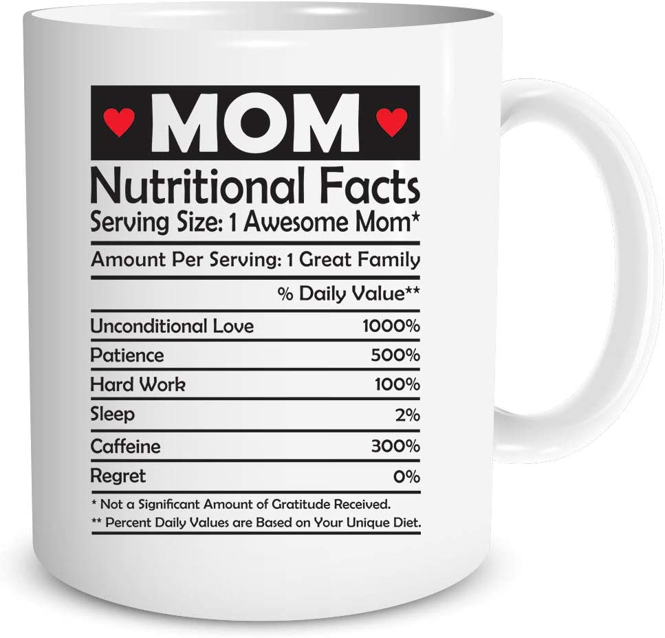 Mom Nutritional Facts Label Cup For Mama Funny Coffee Mug Mothers