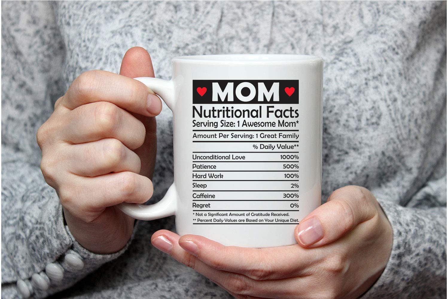 Mom Nutrition Facts, Mothers Day Gifts Mom Birthday Gifts from Daughter Son  - Mom Nutrition Facts Unconditional Love - Sticker