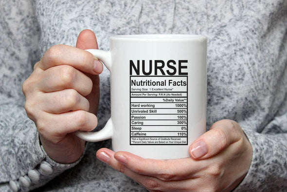 Funny Nurse Nutritional Facts - Nurses Gag Gift for Christmas - 11 Oz Novelty Coffee Mug