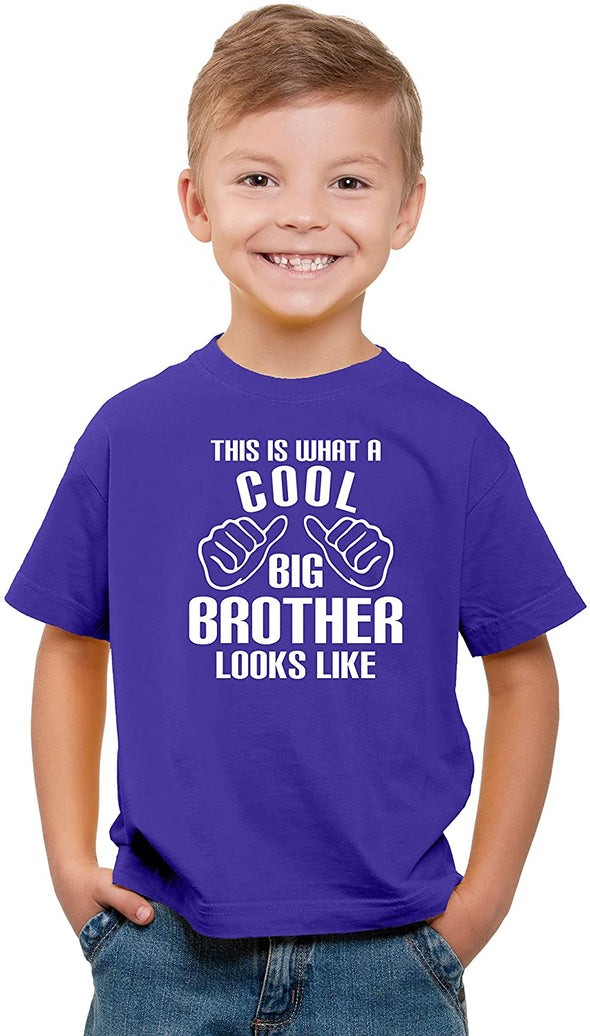 This is What A Cool Big Brother Looks Like - Funny Older Sibling Novelty - Kids T-shirt