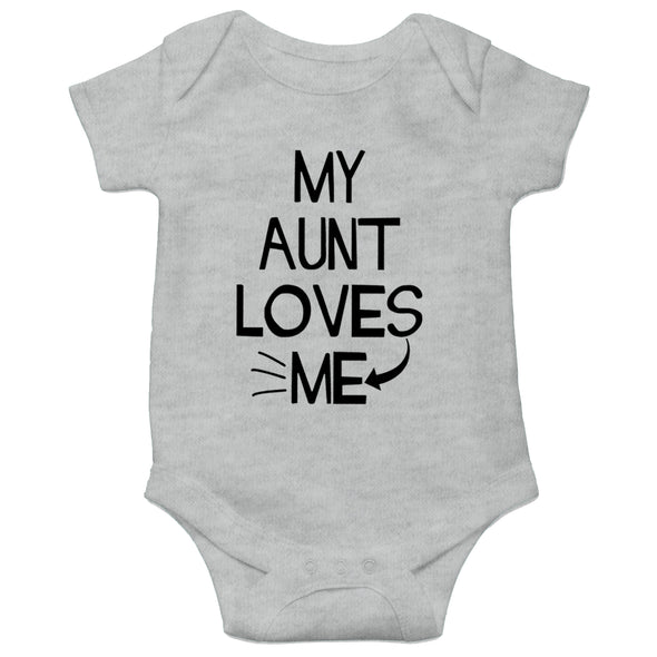My Aunt Loves Me - Funny Cute Novelty Infant Creeper, One-Piece Baby Bodysuit