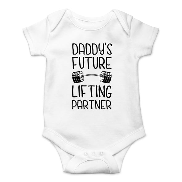 Daddy Future Lifting Partner - Funny Cute Novelty Infant Creeper, One-Piece Baby Bodysuit