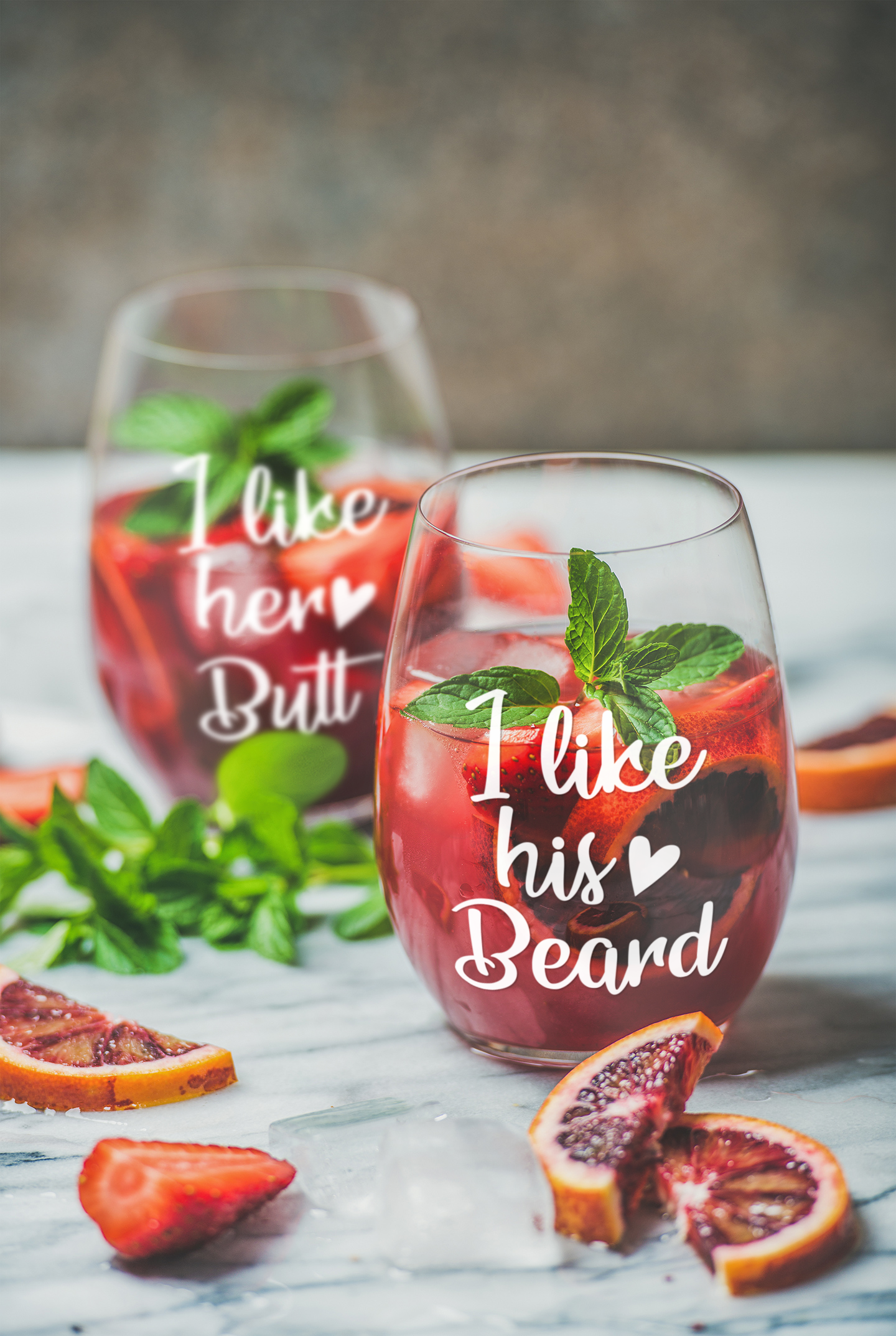 I Like His Beard, I Like Her Butt - Insulated Stemless Wine Glass Set —  Griffco Supply