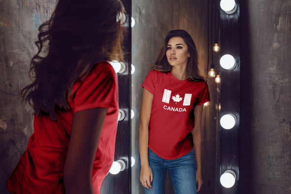 Canada Flag - Funny Canadian Pride - Maple Leaf - July 1st Canada Day - Womens Tshirt