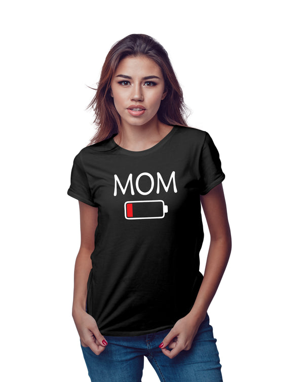 Mom - Low Battery - Funny Tired Parenting - Mothers Day Gift - Novelty - Womens Tshirt