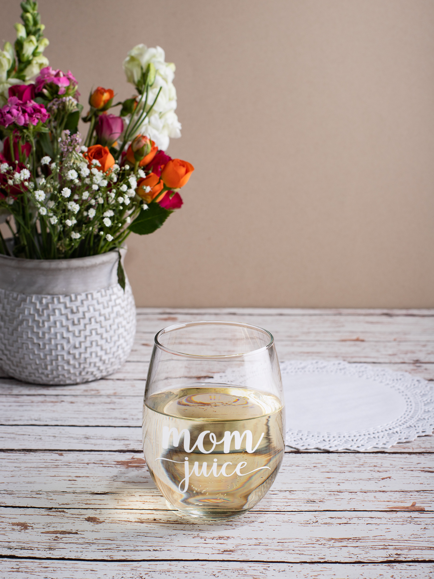 Mom Juice Funny Wine Glass Gifts for Mom, Unique Mother's Day