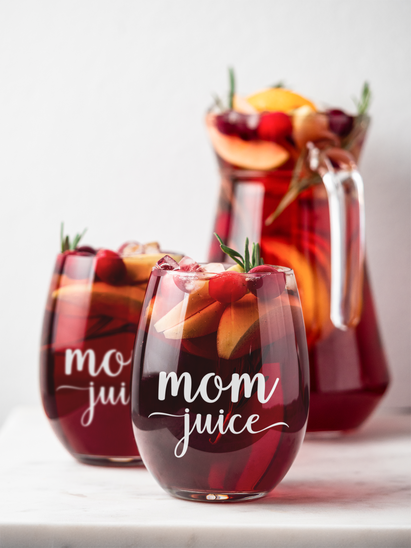 Mama Juice Funny 15oz Stemless Crystal Wine Glass